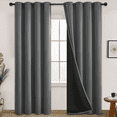 thumbnail image 1 of Yakamok 100% Blackout Curtains 84 Inches Long, 2 Thick Layers Heat and Full Light Blocking Soft Thermal Insulated Drapes for Bedroom(52" Wide Each Panel, Grey, 2 Panels), 1 of 6
