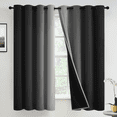 Yakamok 100% Blackout Curtains for Bedroom,Ombre Room Darkening Black ...