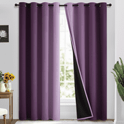 Yakamok 100% Blackout Curtains for Bedroom,Ombre Room Darkening Purple Grommet Curtains 84 inches Long,2 Panels,52x84 inch