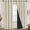 thumbnail image 1 of Yakamok 100% Cream Blackout Curtains for Bedroom, Light Blocking Thermal Insulated Noise Reducing Blackout Drapes for Living Room(52Wx84L, 2 Panels), 1 of 6