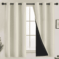thumbnail image 1 of Yakamok 63 Inch Length 100% Blackout Curtains for Bedroom, 2 Thick Layers Thermal Insulated Grommet Total Blackout Drapes with Black Liner for Living Room (42Wx63L,Cream, 2 Panels), 1 of 6