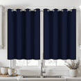 thumbnail image 1 of Yakamok 36 Inch Length Navy Blackout Curtains for Bedroom, Thermal Insulated Room Darkening Grommet Top Window Drapes for Living Room,52W x 36L,2 Panels, 1 of 5