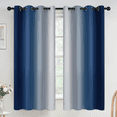 thumbnail image 1 of Yakamok Blue Curtain for Bedroom/Living Room Blackout, Ombre Grommet Curtains Room Darkening 2 Panels,52x63 inches, 1 of 7