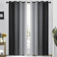 thumbnail image 1 of Yakamok Grommet Light Blocking Black Ombre Curtains,Room Darkening Window Drapes for Bedroom/Living Room Blackout, 52x95 inches, 2 Panels, 1 of 7