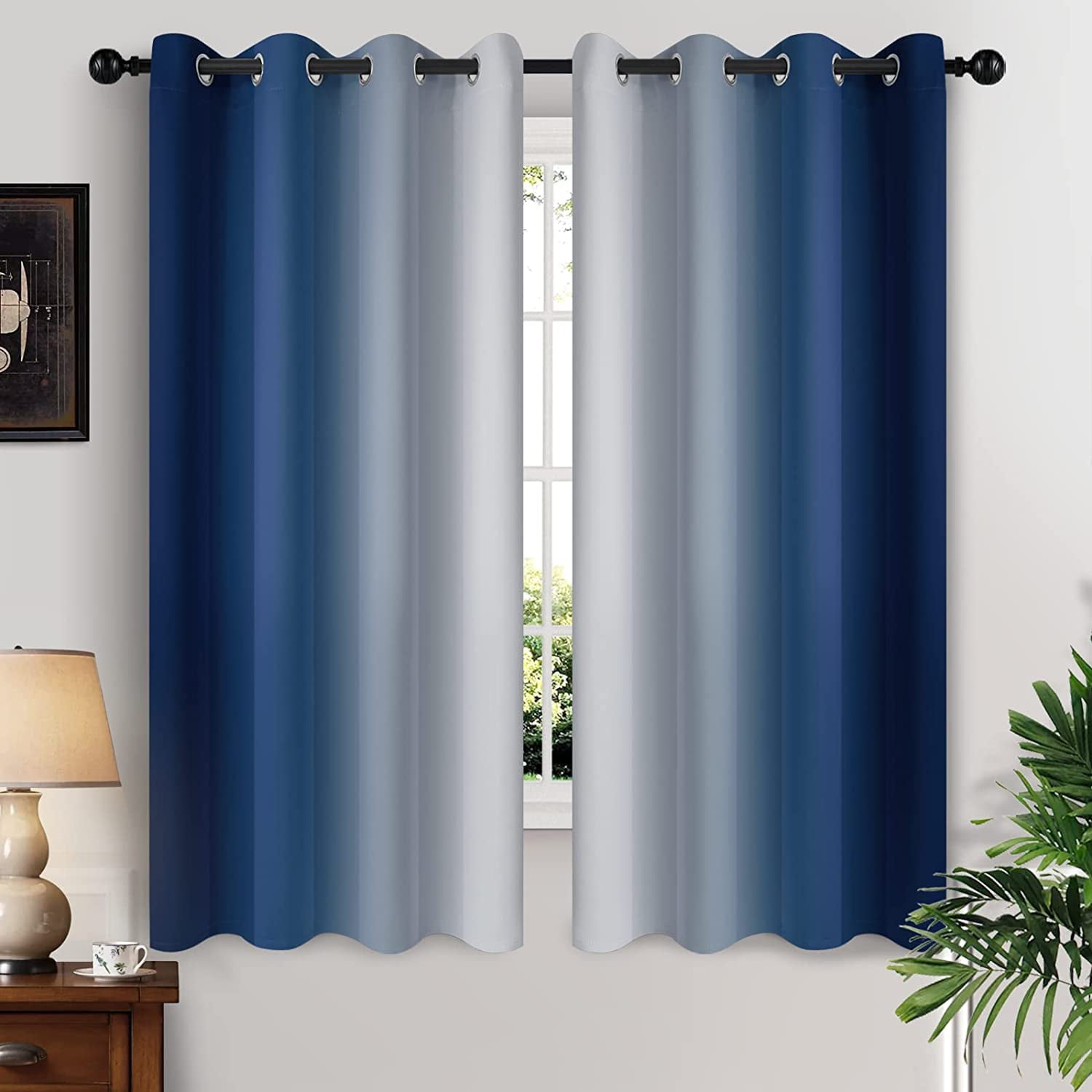 Yakamok Navy Blue Curtain For Bedroom