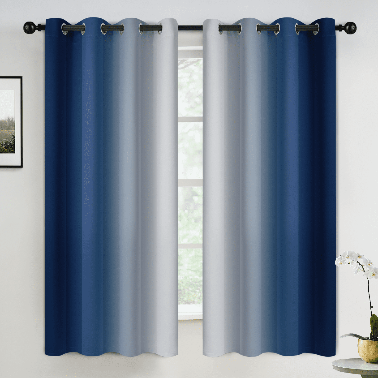 Blue online ombre curtains