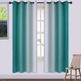 thumbnail image 1 of Yakamok Grommet Light Blocking Teal Ombre Curtains,Room Darkening Window Drapes for Bedroom/Living Room, 52x72 inches, 2 Panels, 1 of 7