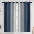 thumbnail image 1 of Yakamok Navy Blue Curtain for Bedroom/Living Room Blackout,Ombre Curtains Grommet Light Blocking Room Darkening Window Drapes 2 Panels,52x63 inches, 1 of 7