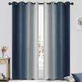 thumbnail image 1 of Yakamok Navy Blue Curtain for Bedroom/Living Room Blackout,Ombre Curtains Grommet Light Blocking Room Darkening Window Drapes 2 Panels,52x84 inches, 1 of 7