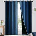 thumbnail image 1 of Yakamok Ombre 100% Blackout Curtains for Bedroom, Room Darkening Gradient Blue Curtains for Living Room Grommet Window Curtains 95 inches Long,2 Panels,52x95 inch, 1 of 7