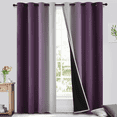 thumbnail image 1 of Yakamok Ombre 100% Blackout Curtains for Bedroom, Room Darkening Gradient Purple Curtains for Living Room Grommet Window Curtains 84 inches Long,2 Panels,52x84 inch, 1 of 7