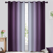 Yakamok Purple Curtain for Bedroom/Living Room Blackout,Ombre Curtains Grommet Light Blocking Room Darkening Window Drapes 2 Panels,52x84 inches