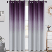 Yakamok Purple Curtains with Grommet Room Darkening Ombre Window Drapes for Living Room/Bedroom,2 Panels, 52x84 Inch