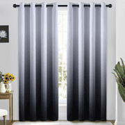Yakamok Room Darkening Black Ombre Blackout Curtains with Grommet Thickening Polyester Window Drapes for Living Room/Bedroom,2 Panels, 52x84 inches