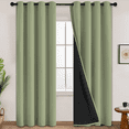Yakamok Total Blackout Curtains, 2 Thick Layers Completely Blackout Thermal Insulated Drapes