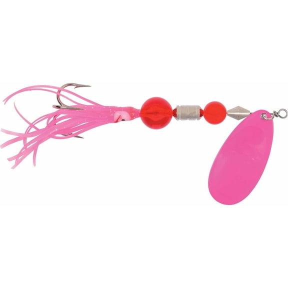 Yakima Bait Flash Glo Casting Spinner, 1/2 oz, Pink Fluorescent