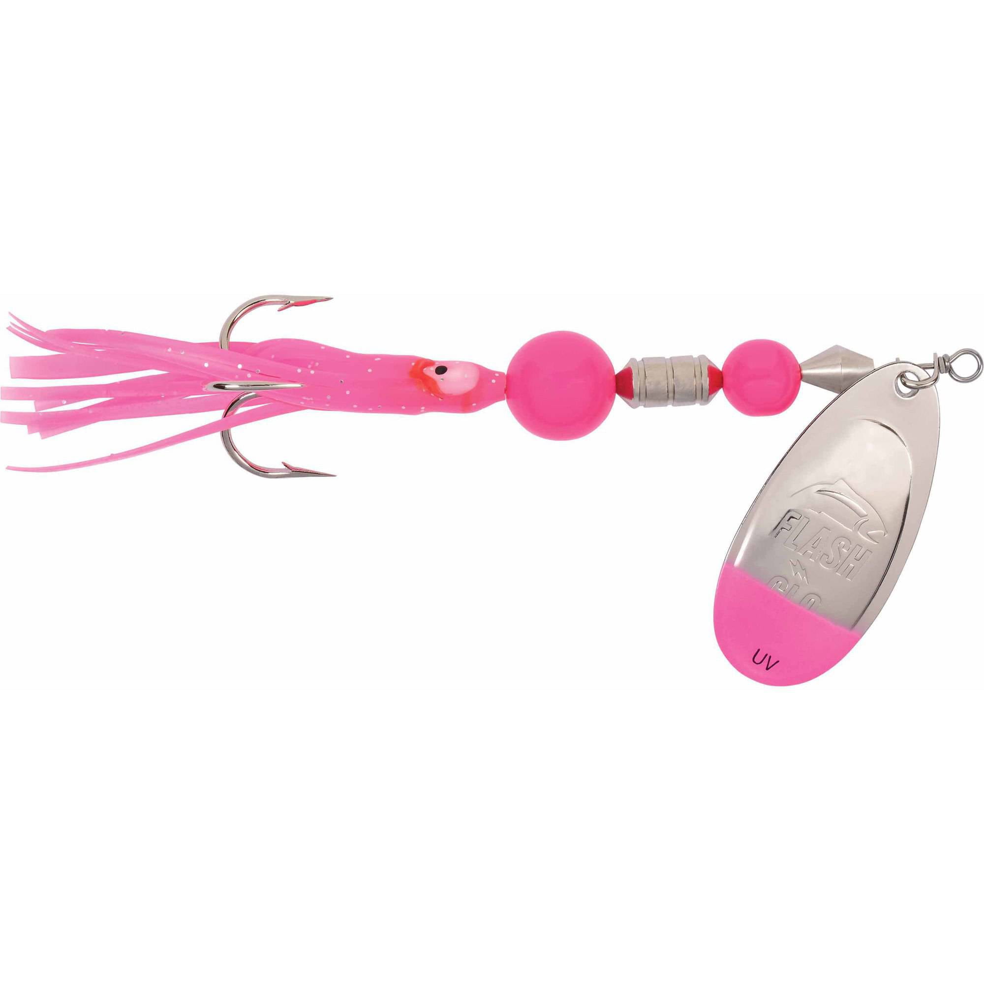 Yakima Bait Flash Glo Squid Spinners, 1/2 oz, Nickel Pink