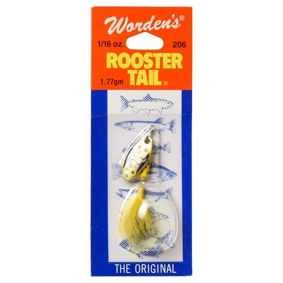 Yakima Bait Rooster Tail, Inline Spinnerbait Fishing Lure, Yellow Dalmatian, 1/16 oz