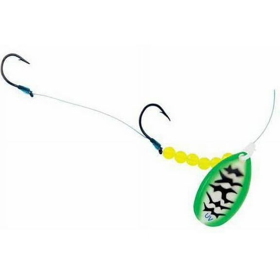 Yakima Bait Walleye Elite, Size 2, Tandem Hooks Lime Tiger