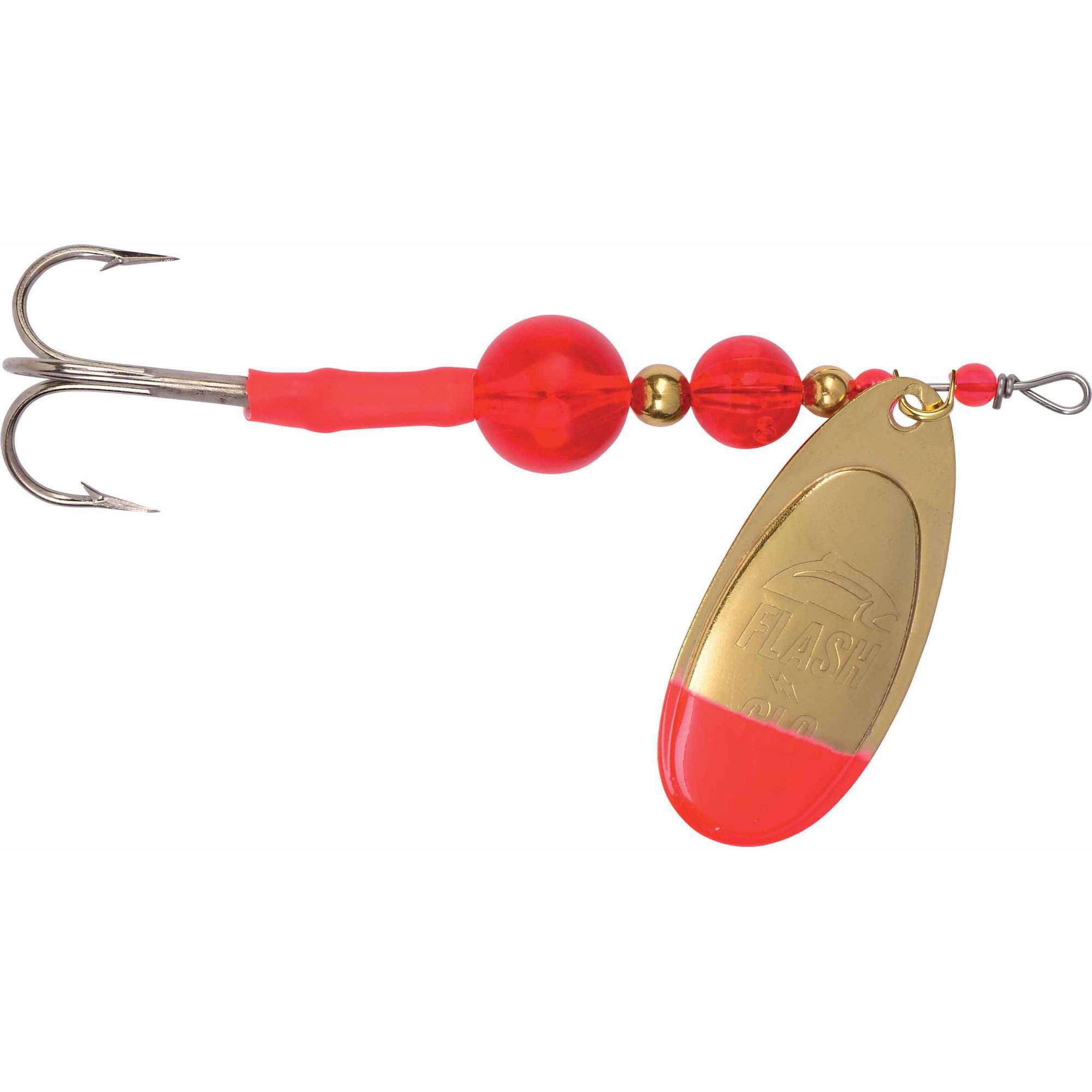 Yakima Bait Worden's Flash Glo 4" UV Casting Spinner Lure, Brass Red Tip, 1/4 oz.
