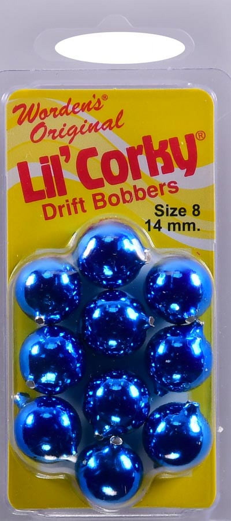 Yakima Bait Worden's Lil' Corky 1/2" Drift Bobbers Fishing Lure, Metallic Blue, Size 8, 10 Count, 652 MBLU