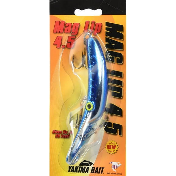 Yakima Bait Worden's Mag Lip 4.5" Fishing Lure, Metallic Silver & Blue Scale, 0.77 oz., 9601U MSBS