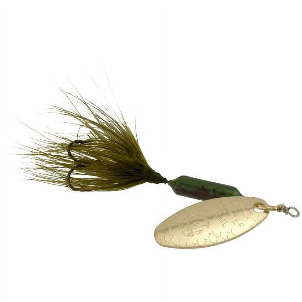 Yakima Bait Worden's Original Rooster Tail Fishing Lure, Olive McFly, 1/8  oz., Size 10, 208 OMF