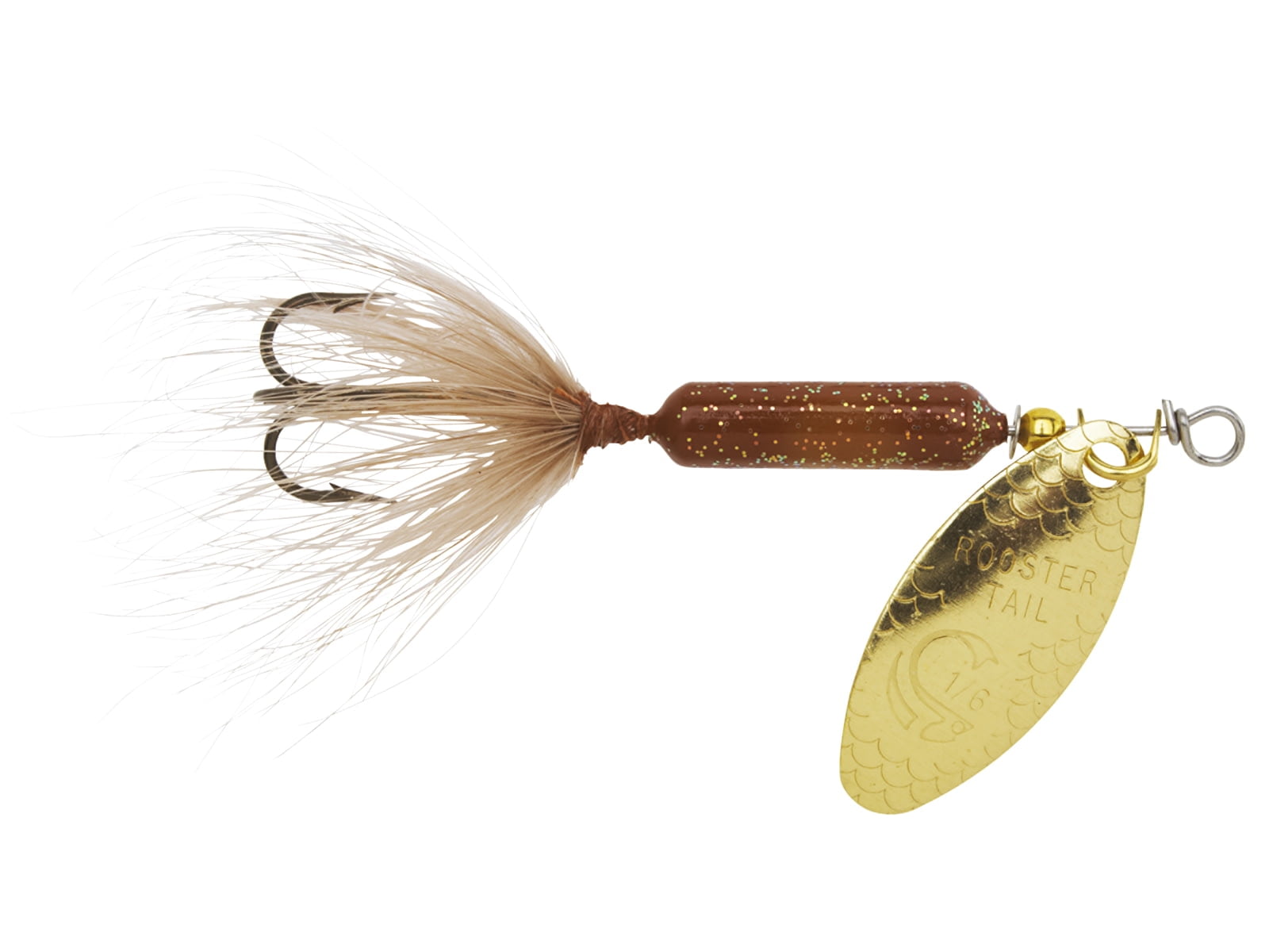 Yakima Bait Worden's Original Rooster Tail, Inline Spinnerbait Fishing Lure, Glitter Brown, 1/8 oz.