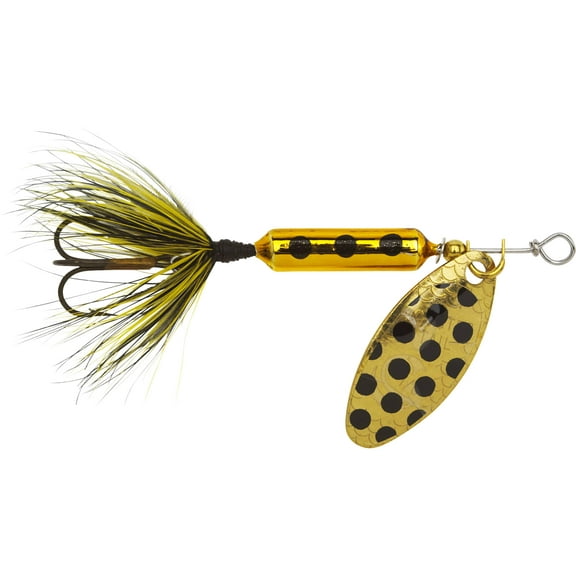 Yakima Bait Worden's Original Rooster Tail, Inline Spinnerbait Fishing Lure, Metallic Gold Spot, 1/16 oz.