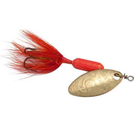 Yakima Bait Worden's Original Single Hook Rooster Tail, Inline Spinnerbait Fishing Lure, Glitter Flame, 1/16 oz.