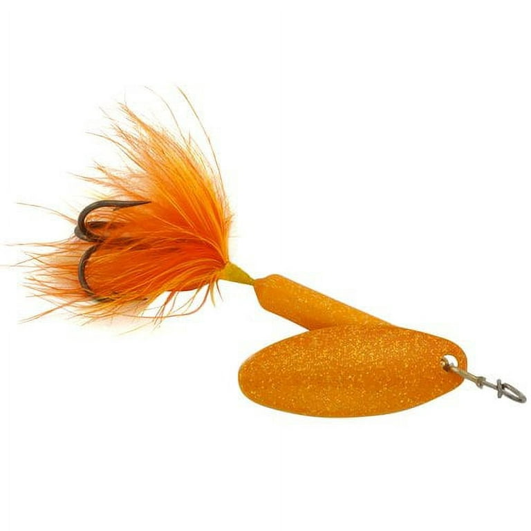 Yakima Bait Worden's Original Single Hook Rooster Tail, Inline Spinnerbait  Fishing Lure, Glitter Orange, 1/4 oz.