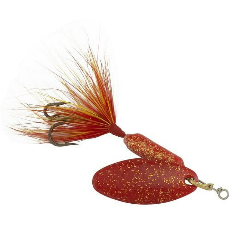 Yakima Bait Worden's Original Single Hook Rooster Tail, Inline Spinnerbait  Fishing Lure, Glitter Red, 1/8 oz.