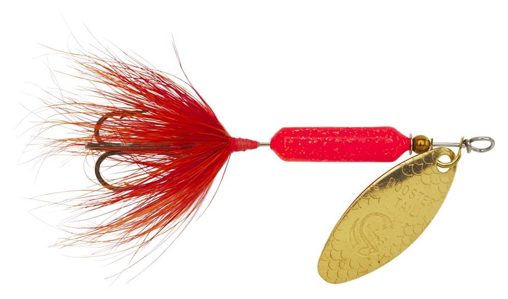 Yakima Bait Worden's Original Single Hook Rooster Tail Lure, Glitter Flame, 1/8 oz.