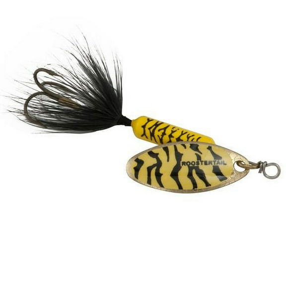 Yakima Bait Worden's Original Single Hook Rooster Tail Lure, Yellow Tiger, 1/6 oz.