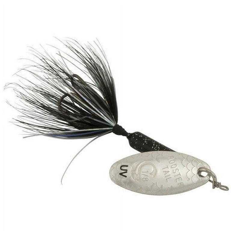 Yakima Bait Worden's Original Single Hook Rooster Tail, Inline Spinnerbait Fishing  Lure, Glitter Black, 1/16 oz. 