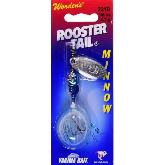 Yakima Bait Worden's Rooster Tail Blue Silver Minnow Fishing Lure
