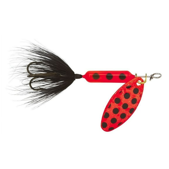 Yakima Bait Worden's Rooster Tail, Inline Spinnerbait Fishing Lure, Flame Silver, 1/6 oz.