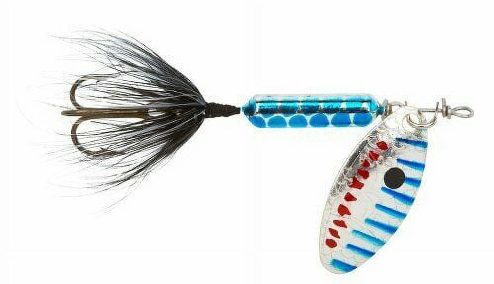 Yakima Bait Worden's Rooster Tail, Inline Spinnerbait Fishing Lure, Metallic Silver & Blue Pirate, 1/8 oz