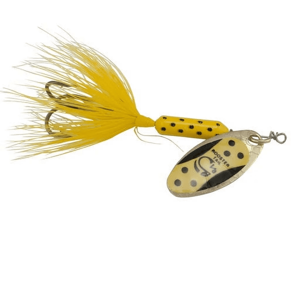 Yakima Bait Worden's Rooster Tail Lure, Yellow Dalmatian Tux, 1/8
