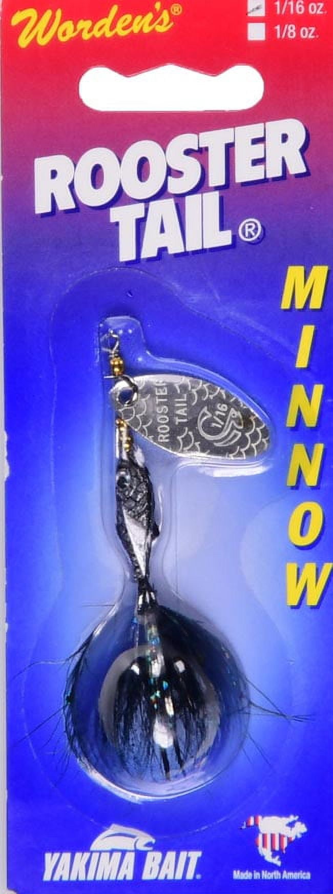 Yakima Bait Worden's Rooster Tail Minnow Fishing Lure, Black, 1/16 oz., 2206 BL
