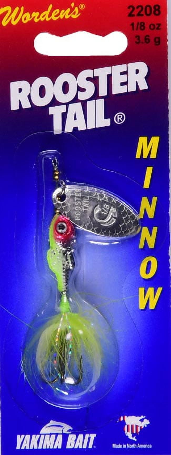 Yakima Bait Worden's Rooster Tail Minnow Fishing Lure, Clown, 1/8 oz., 2208 CL