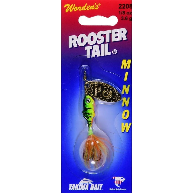 Yakima Bait Worden's Rooster Tail Minnow Fishing Lure, Firetiger, 1/8 oz.,  2208 FRT