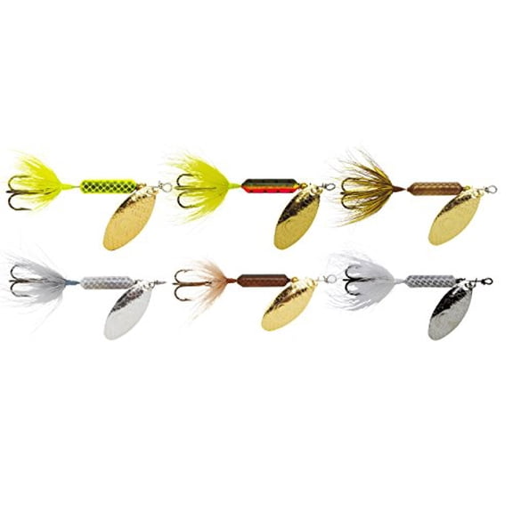 Yakima Bait Worden's Rooster Tail Spinner Trophy Fishing Lure Kit, Assorted Colors, 1/16 oz., 6 Count, 222 Y349