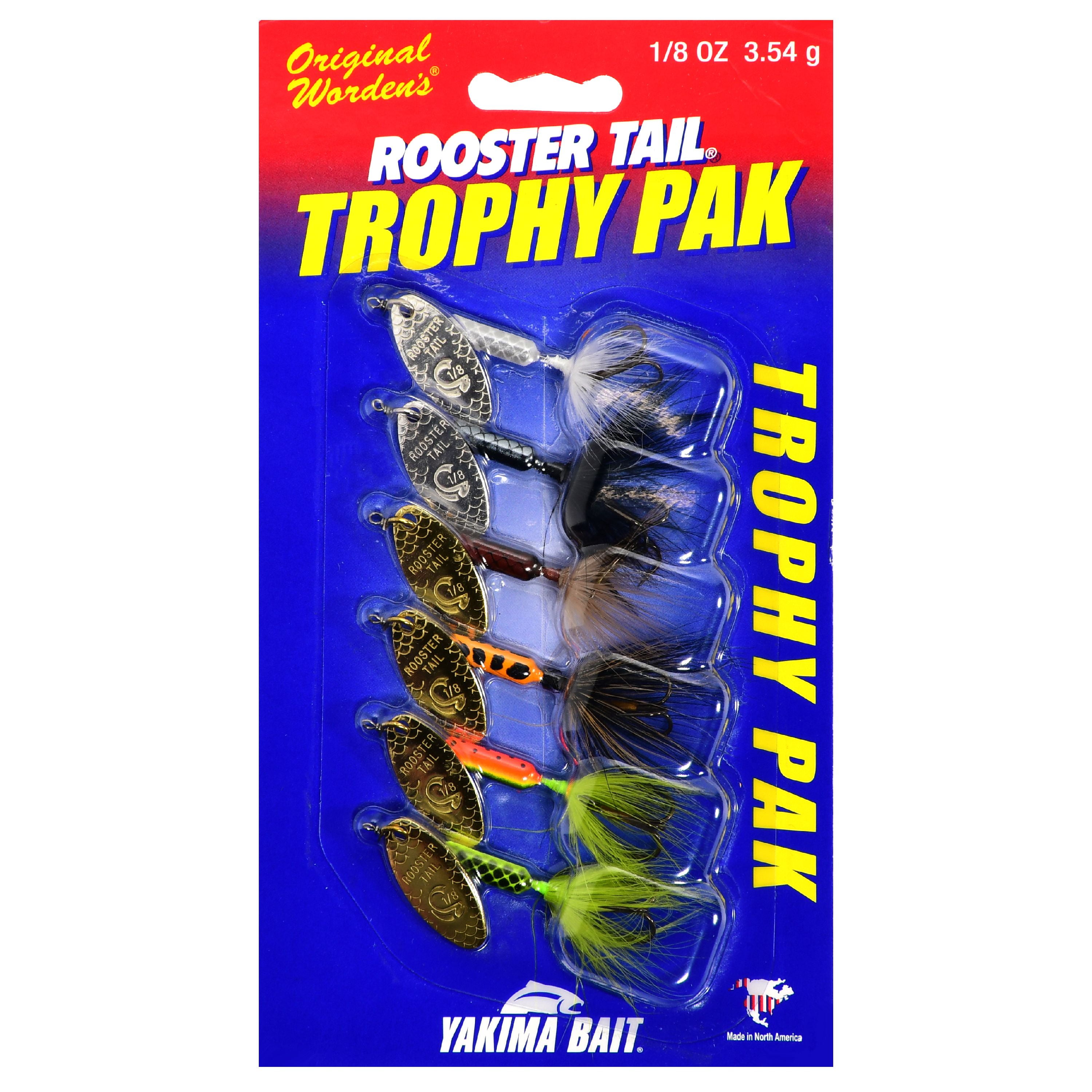 Yakima Bait Worden's Rooster Tail Spinner Trophy Fishing Lure Kit, Assorted Colors, 1/8 oz., 6 Count