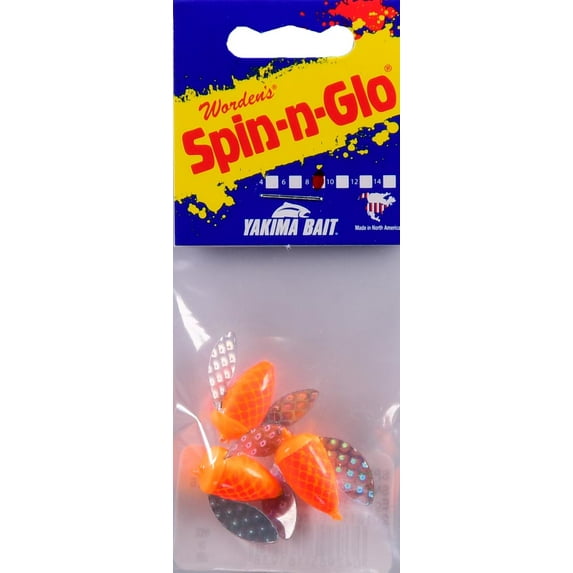 Yakima Bait Worden's Spin-N-Glo 5/8" Mylar Wings Fishing Lure, Egg Fluorescent, Size 8, 3 Count, 054-3 EFL-MY