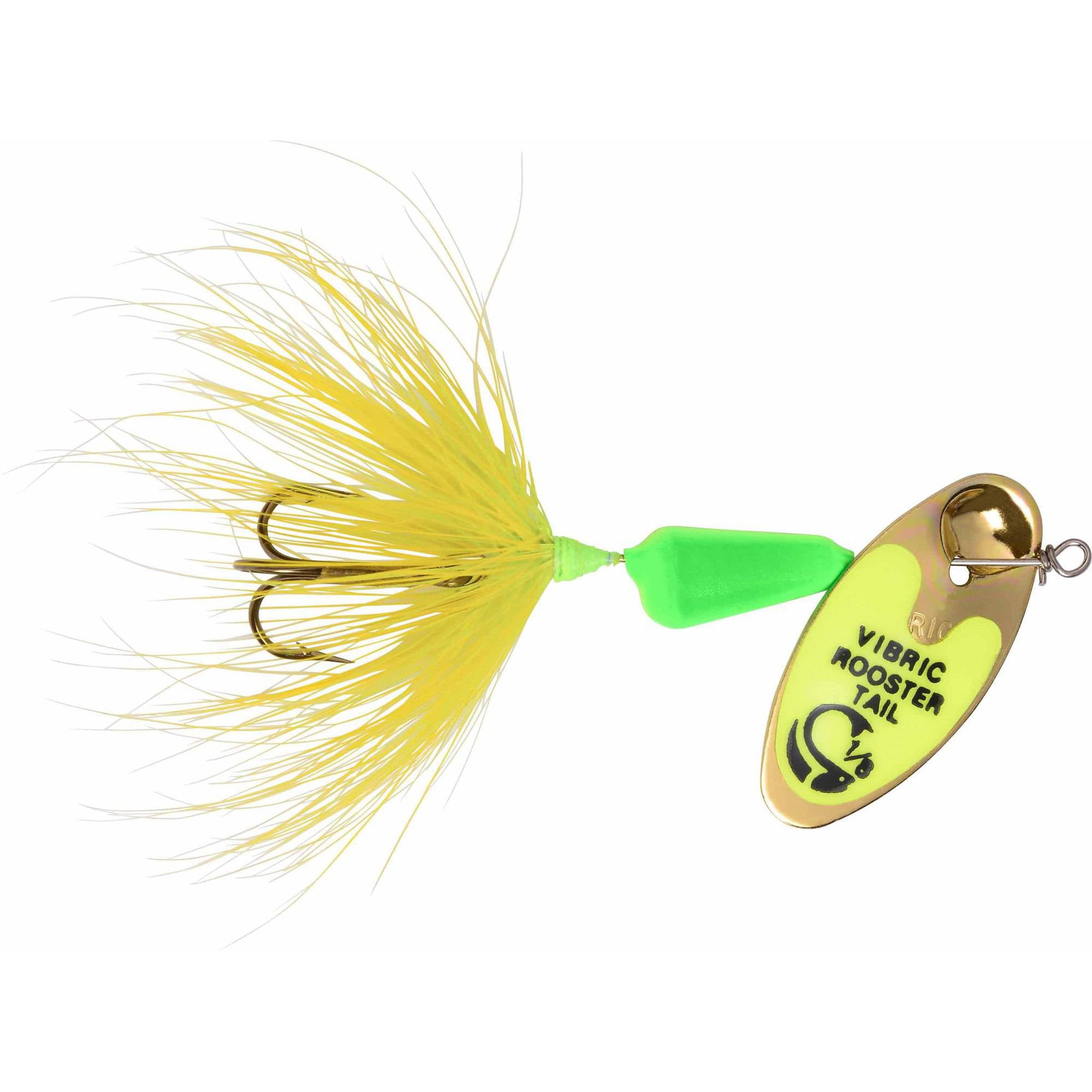 Yakima Bait Worden's Vibric Rooster Tail Lure, Lime Chartreuse Mylar, 1/2 oz., Size: Standard