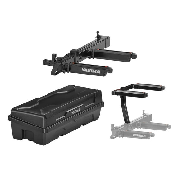 Yakima EXO SwingBase Hitch Base Rack w/GearLocker Cargo Box & TopShelf Rack