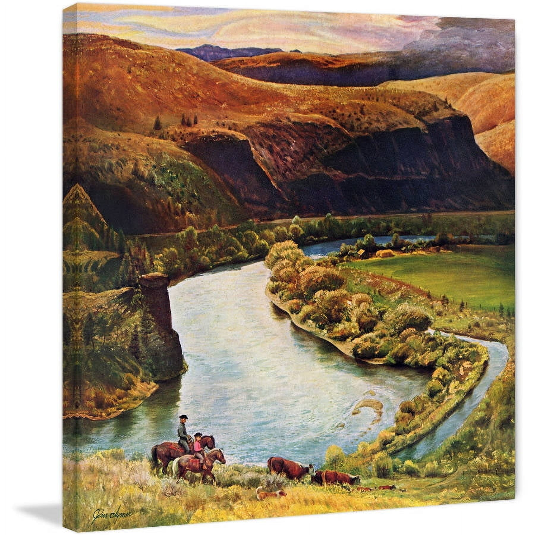 "Yakima River" Painting Print on Wrapped Canvas