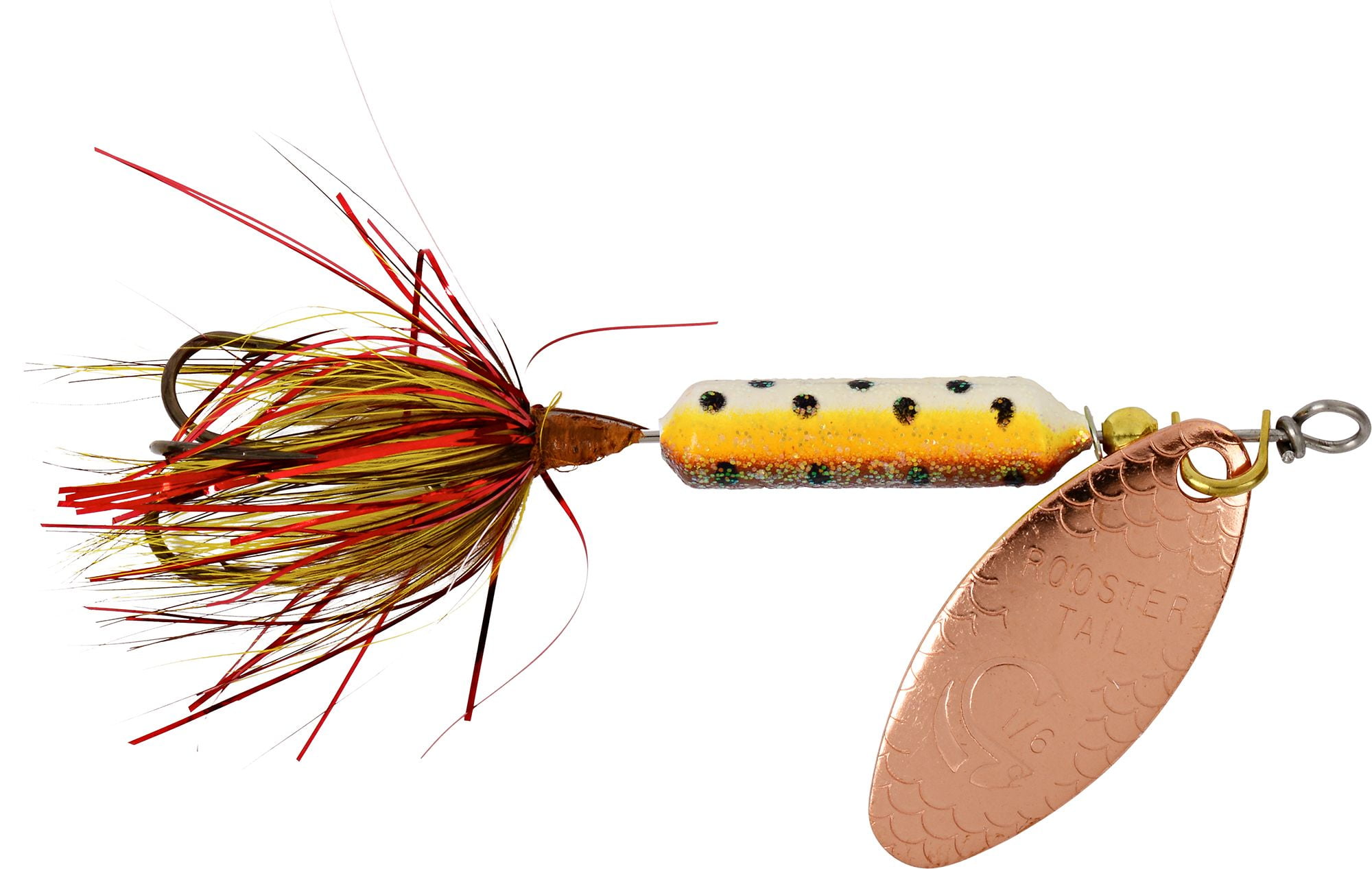 Yakima Worden's Original Rooster Tail Spinners Copper Tinsel Brown