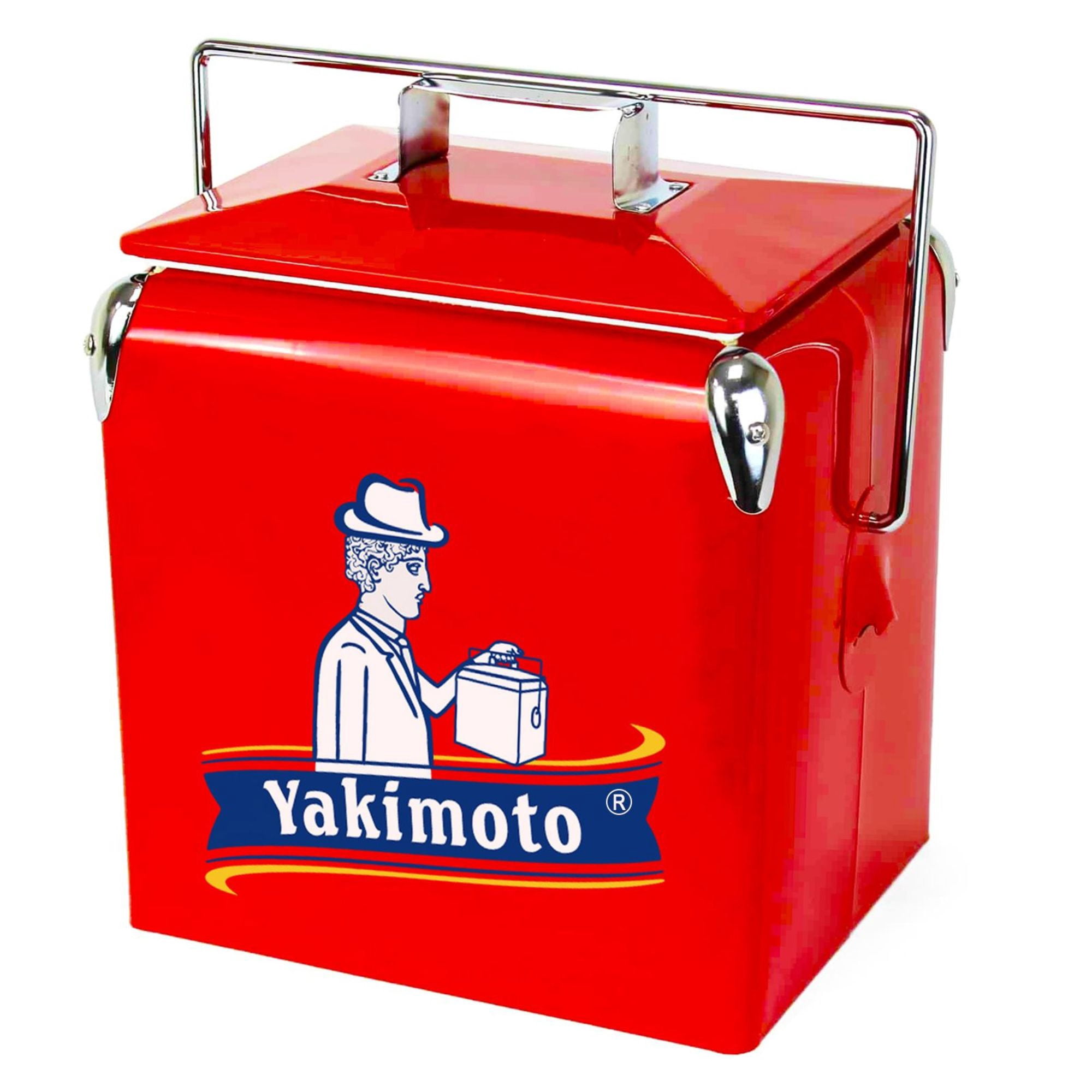 Yakimoto 14Qt Retro Metal Cooler - 18 Can Portable Ice Chest with Bottle Opener